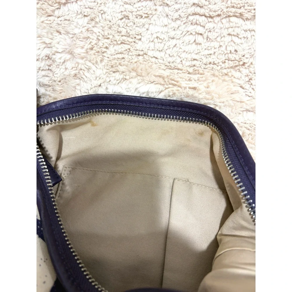 VINTAGE Coach Legacy Purple Zebra Canvas Zip Indie Sleaze Duffle Hobo Bag 23410
